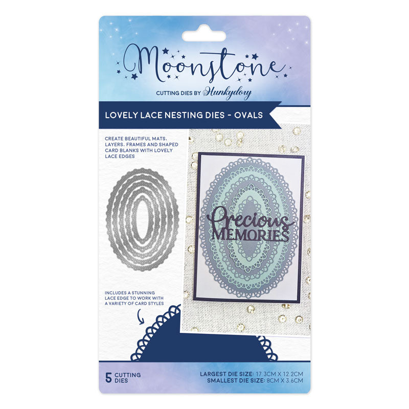 Moonstone Dies - Lovely Lace Nesting Dies - Ovals — Ecstasy Crafts