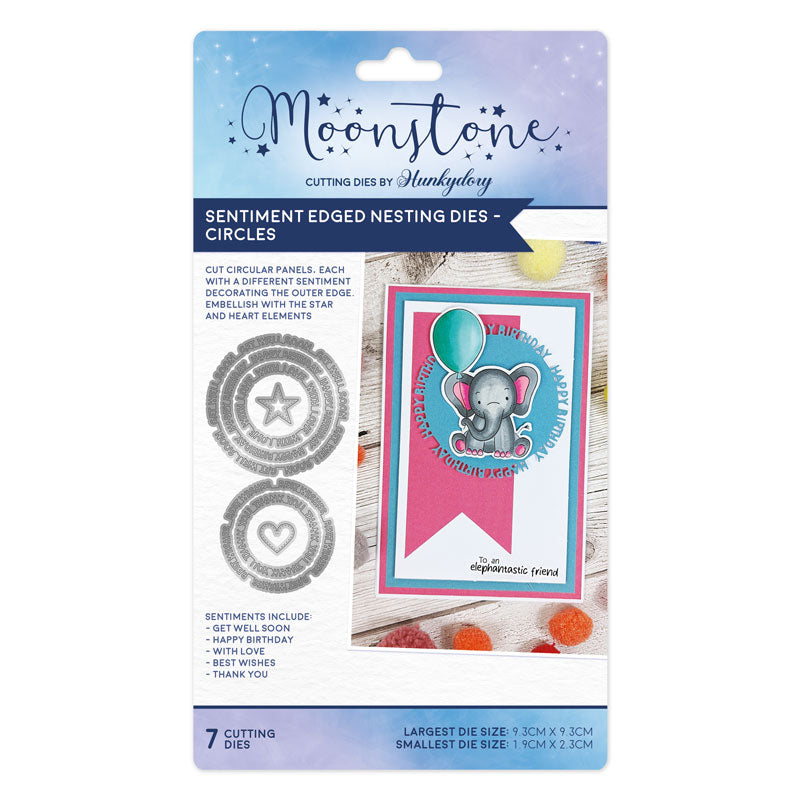 Moonstone Dies - Sentiment Edged Nesting Dies - Circles — Ecstasy Crafts