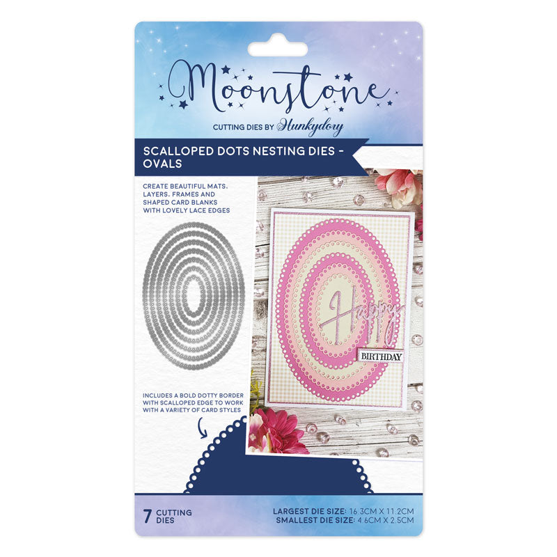 Moonstone Meurt - Matrices Imbriquées à Points Festonnés - Ovales