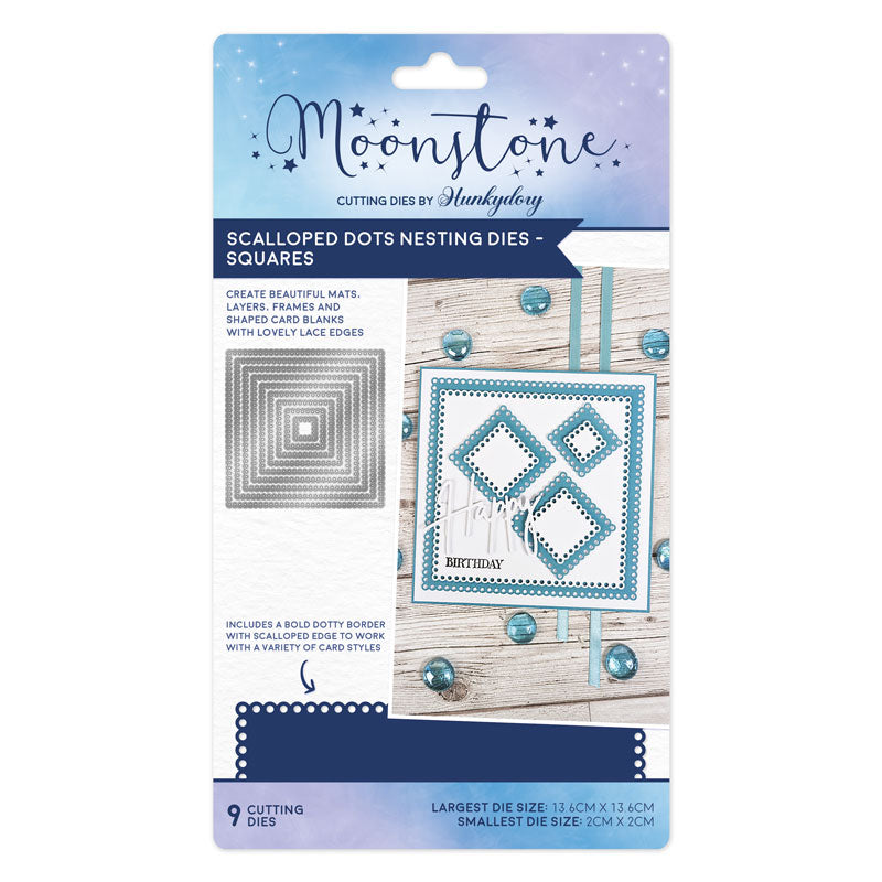 Moonstone Dies - Scalloped Dots Nesting Dies - Squares — Ecstasy Crafts