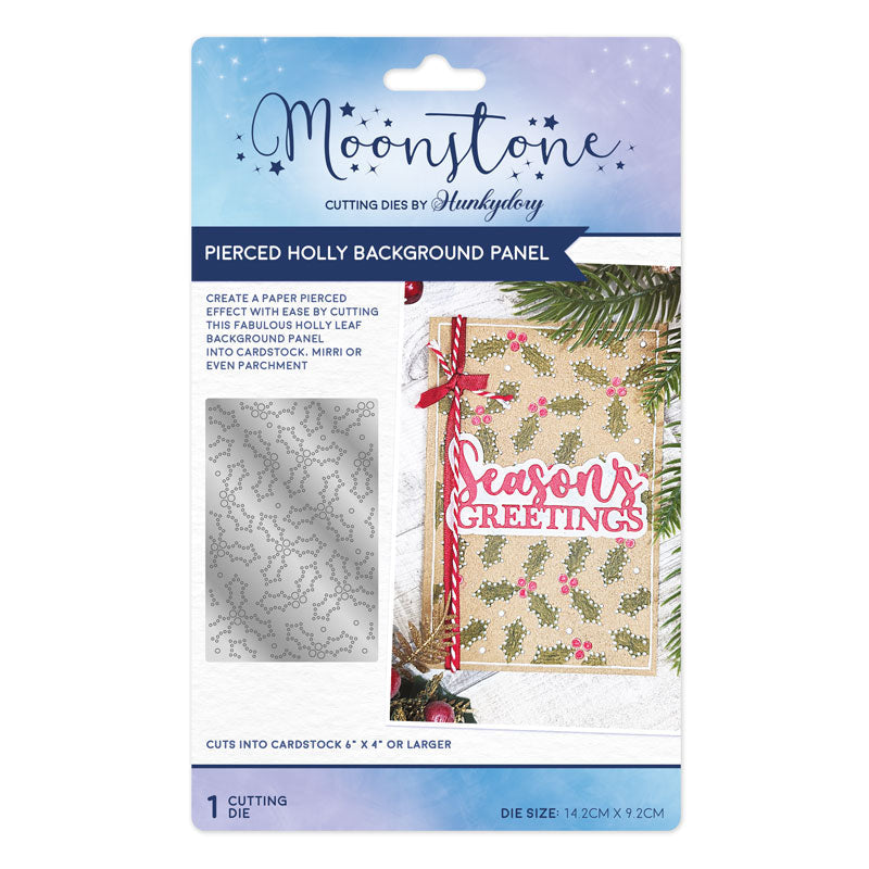 Moonstone Dies - Pierced Holly Background Panel — Ecstasy Crafts