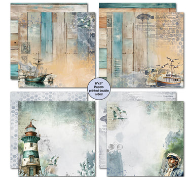 3Quarter Designs Maritime Tides 8x8 Paper Pack