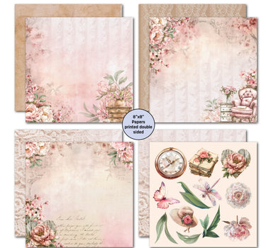 3Quarter Designs Blossoming Peonies 8x8 Paper Pack