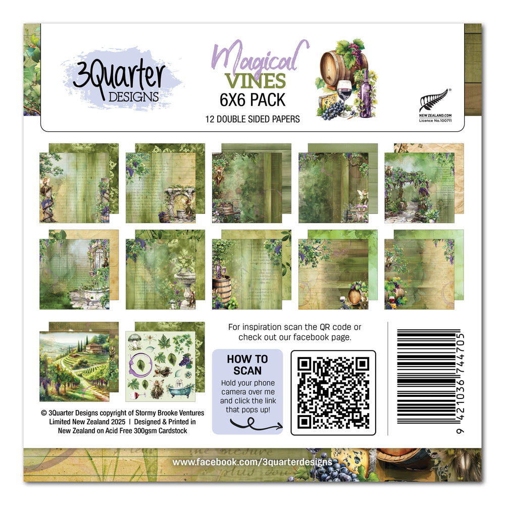 Pack de papiers 6x6 Magical Vines 3Quarter Designs
