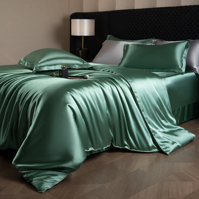 Parure de housse de couette élégante Lustre Luxe - Matcha Green