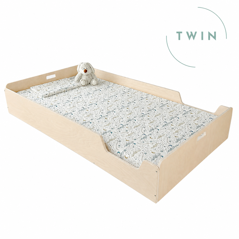 APPLE TWIN - Montessori Floor Bed with Rails