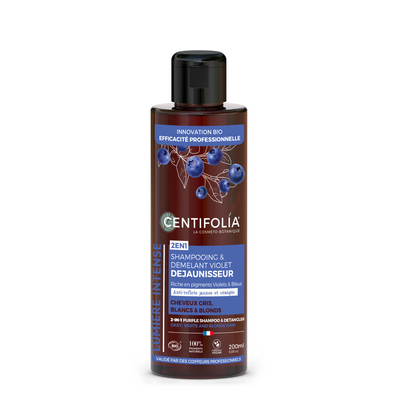 Shampooing & Démêlant Violet Déjaunisseur 2-en-1 - Cheveux Gris, Blancs et Blonds