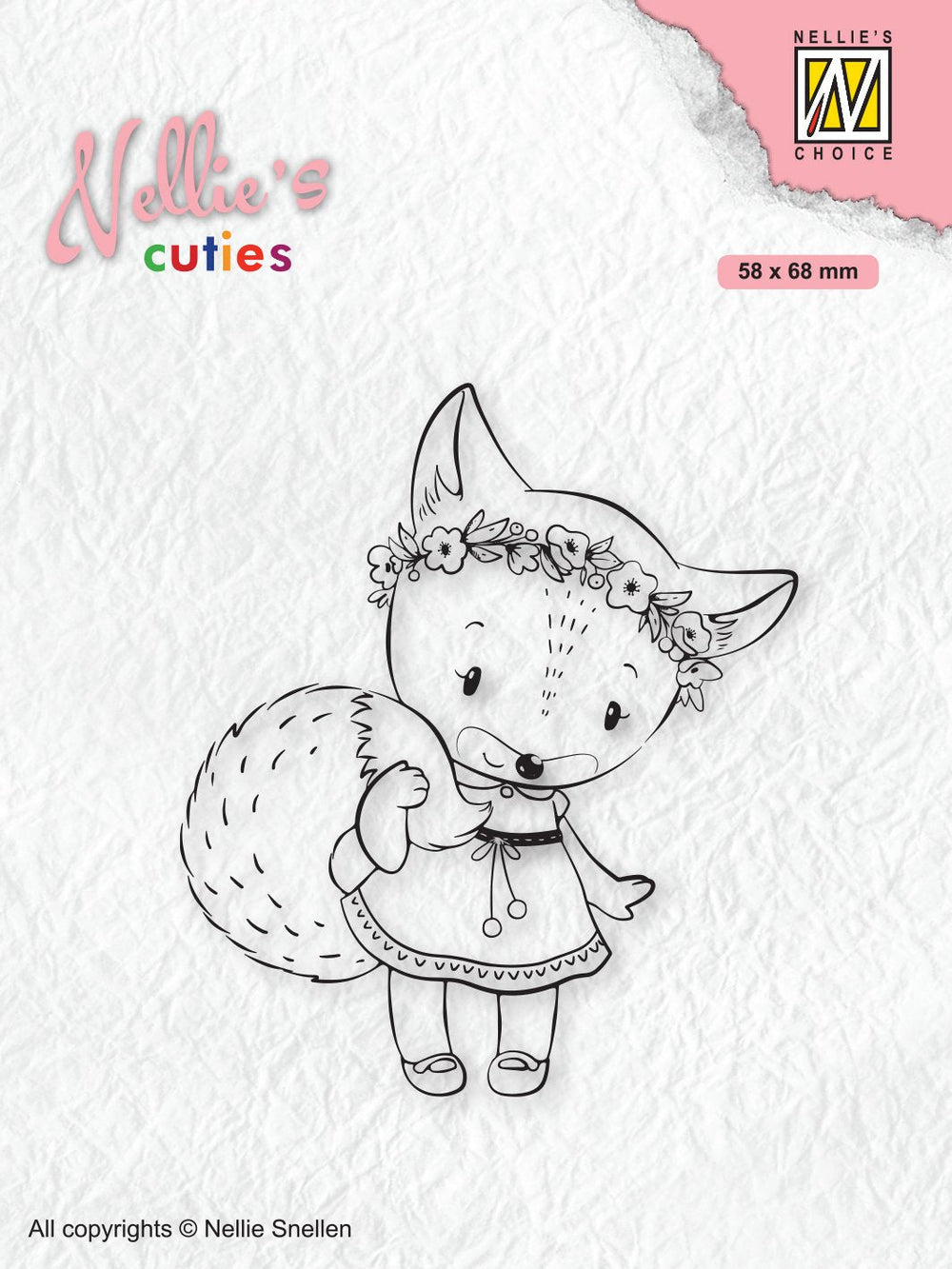 Tampon transparent Nellie's Choice Christmas Cuties Foxy Christmas Lady