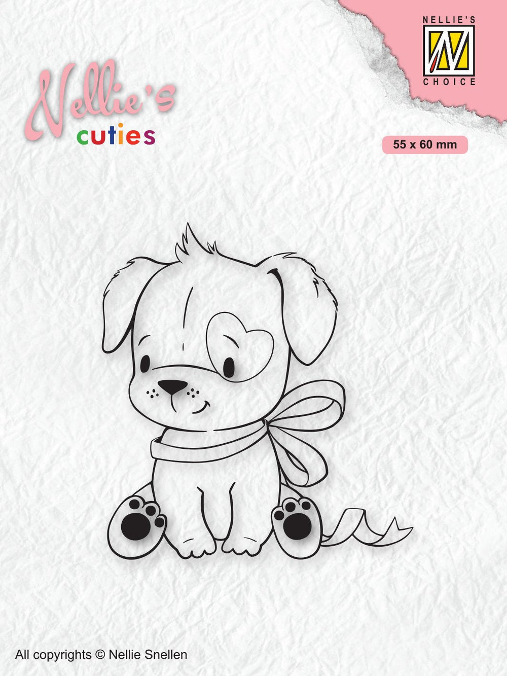 Nellie's Choice Clear Stamp Christmas Cuties Dog With Christmas-Bow — Ecstasy Crafts