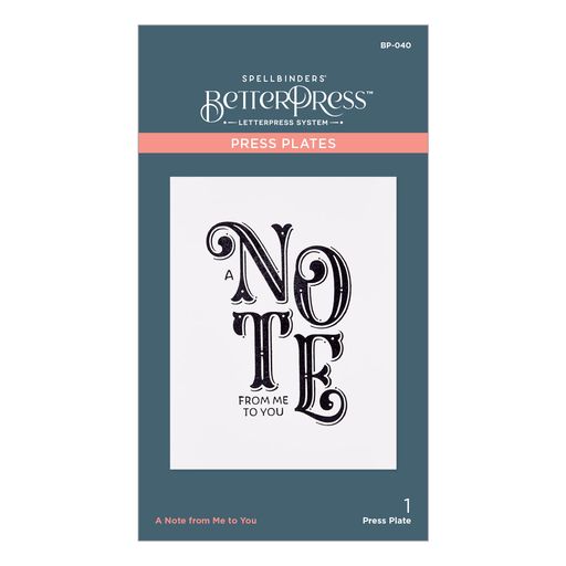 Plaque d'impression « Un mot de moi à toi » de la Collection BetterPress
