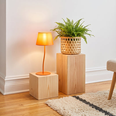 Lampe de table NICOLA orange style moderne du milieu du siècle pour chambre à coucher et salon