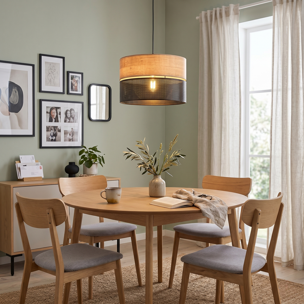 Lustre suspendu tambour Nicol style scandinave pour salle à manger et chambre à coucher