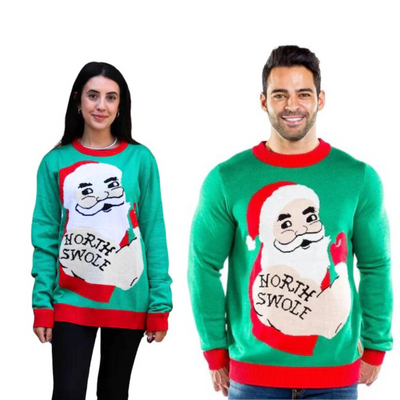 Couple - Gros pull de Noël « Santa North Swole »