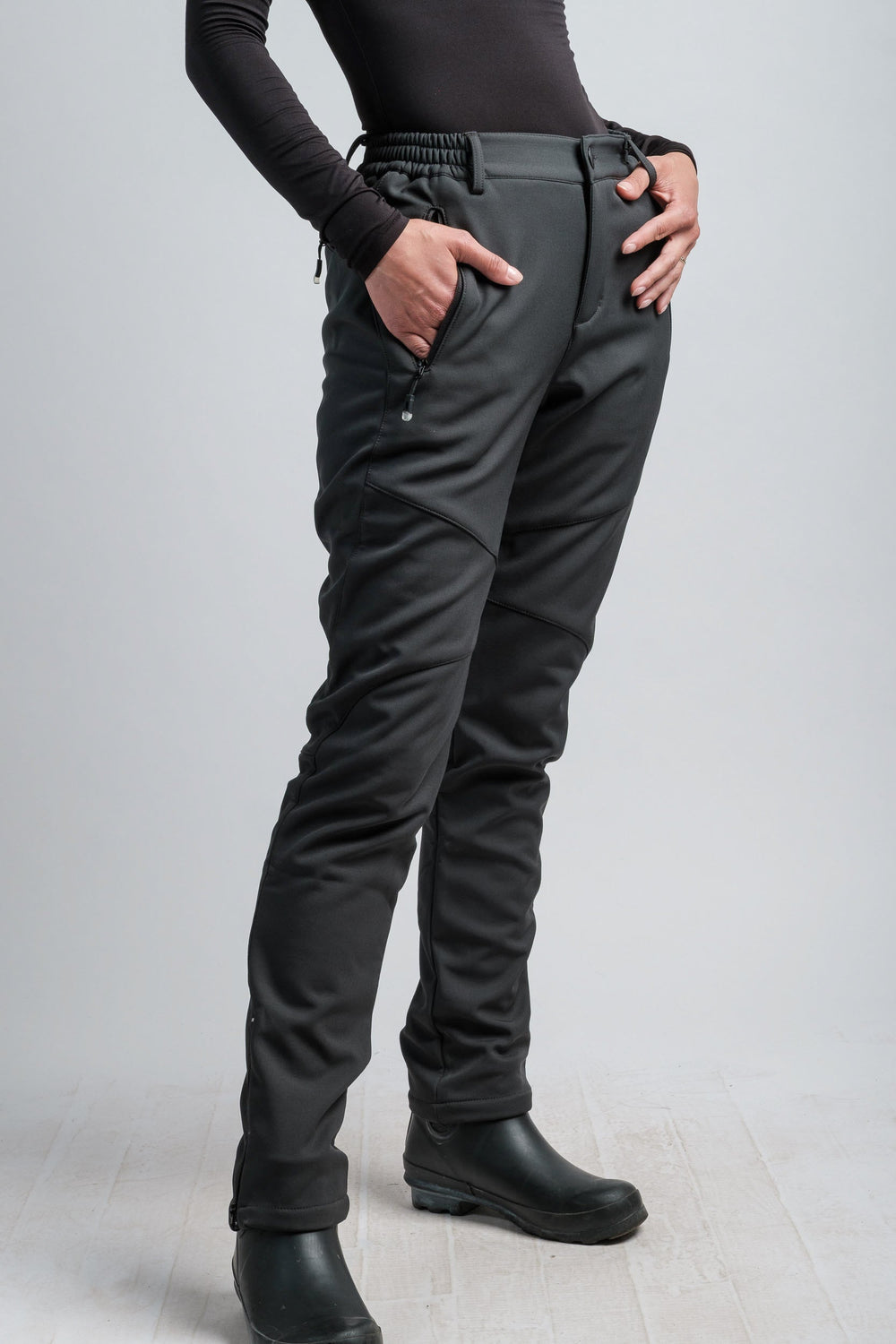 Pantalons d'aventure gris à taille haute V2 pour femmes, résistants à l'eau