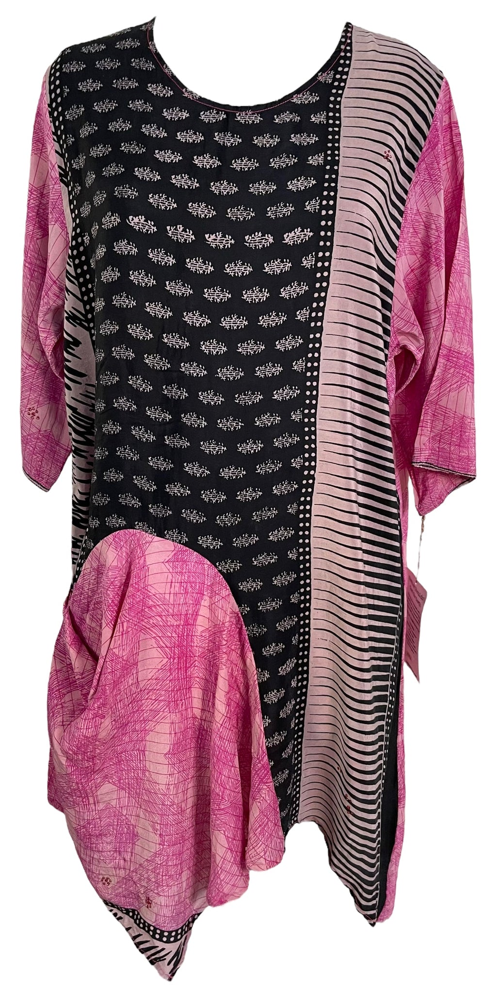 PRC6051 Robe tunique Avatar en pure soie avec poche intégrée