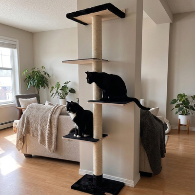 72 inches Wall Mounted Cat Tower - Perfect for small spaces