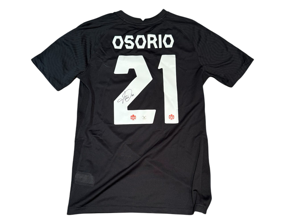 Maillot Nike réplique noir de l'équipe nationale masculine du Canada, autographié par Jonathan Osorio