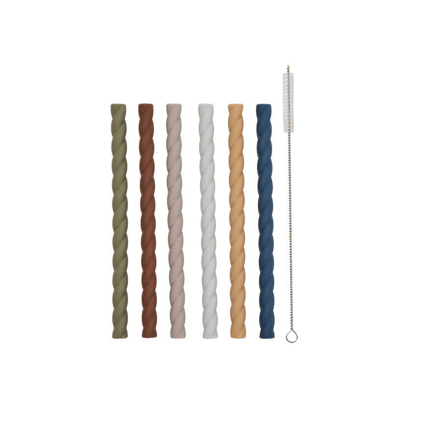 Mellow Silicone Straw - Pack of 6 - Cold colors
