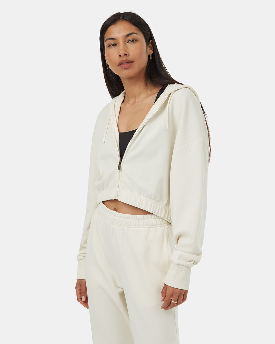 Sweat à capuche court zippé oversize TreeTerry