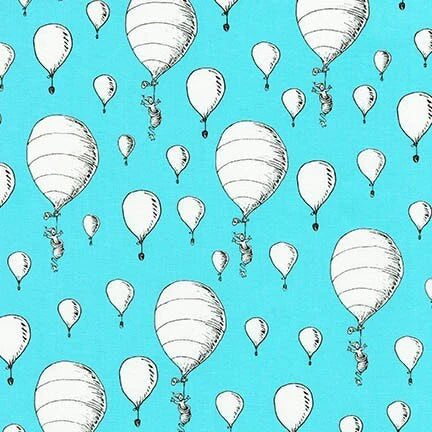 Robert Kaufman- Oh. the Places You'll Go 2- Aqua- Dr. Seuss — Cottage Quilting Ltd.