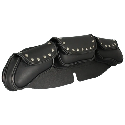 Open Road Chrome Stud Curved PVC Windshield Bag