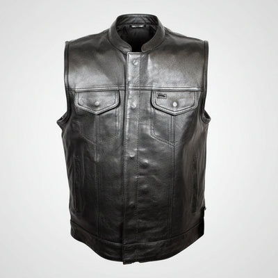 Gilet Club en Cuir Lined Flannel pour Homme Open Road