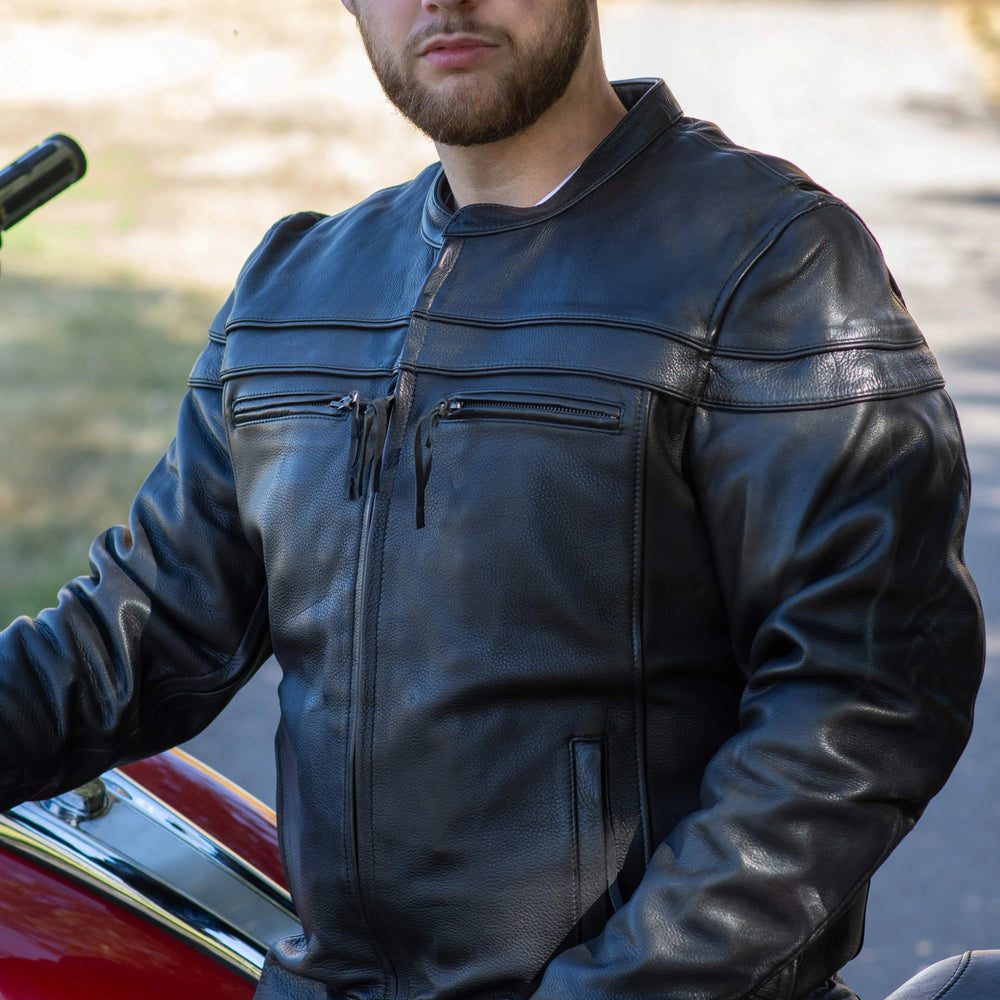 Open Road Men's Maverick Leather Motorcycle Jacket — Boutique of Leathers/Open Road