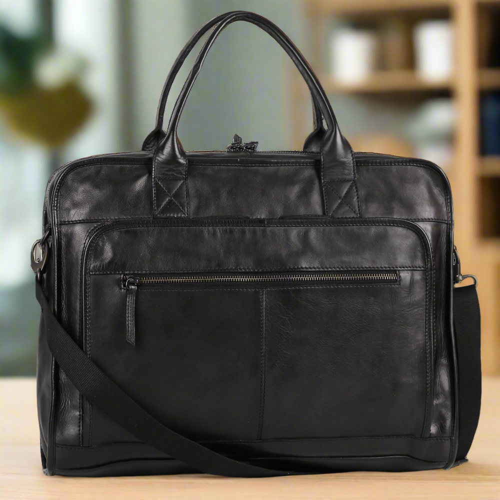 MET Two Handle Messenger Laptop Leather Bag — Boutique of Leathers/Open Road