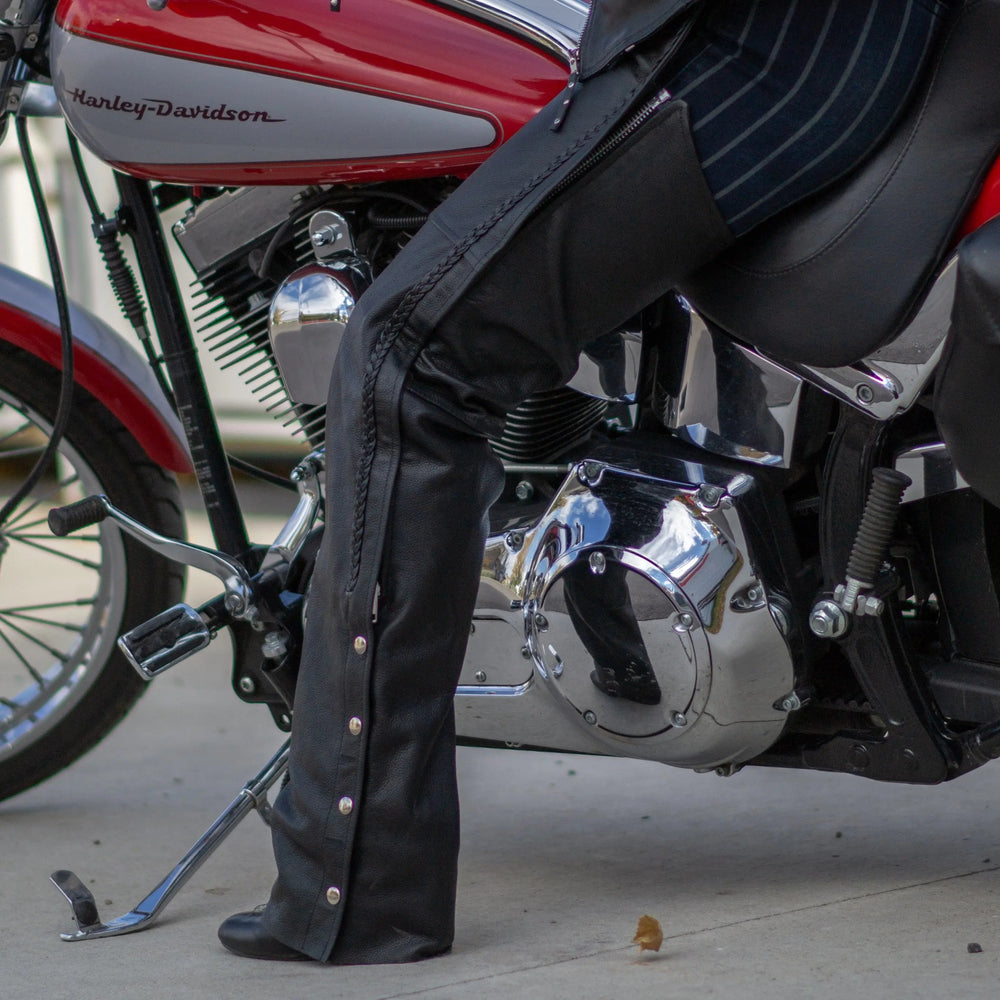 Chaps en cuir premium tressés Open Road pour femme