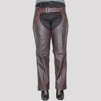 Chaps en cuir pour femme, lavande foncée