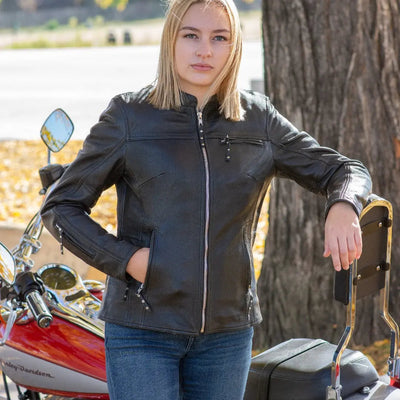 Veste de moto en cuir pour femme Route Ouverte