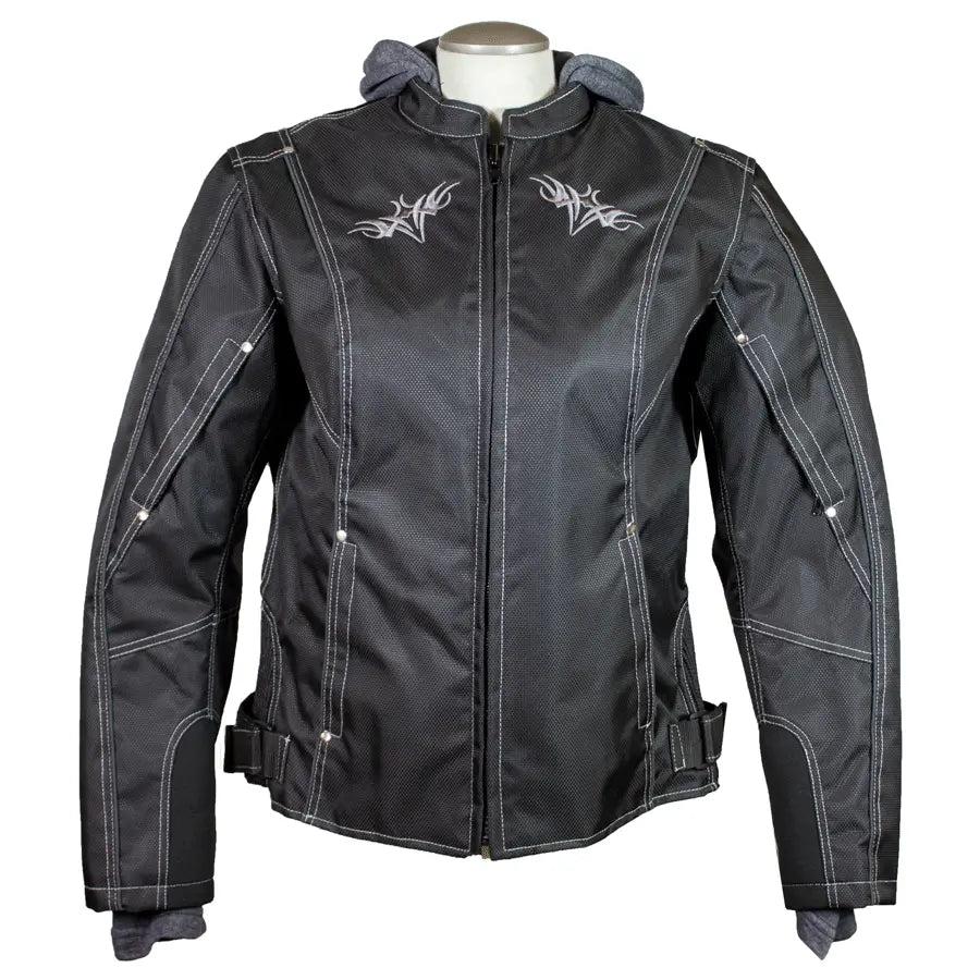 Blouson de moto en textile réfléchissant avec sweat à capuche amovible Open Road pour femme