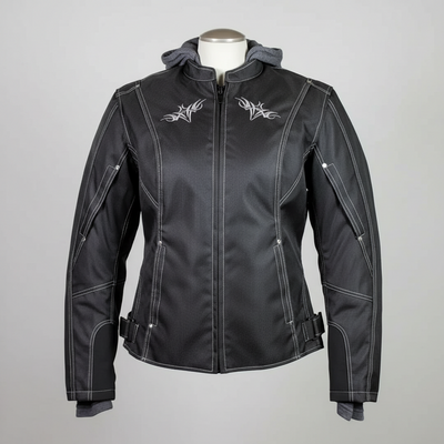 Open Road Women's Zip-Out Hoodie Reflective Textile Motorcycle Jacket