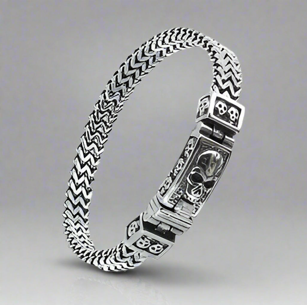 GoSteel Men's Skull ID Bracelet