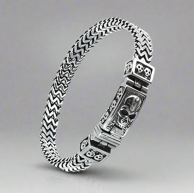Bracelet d'identification en forme de crâne GoSteel pour homme