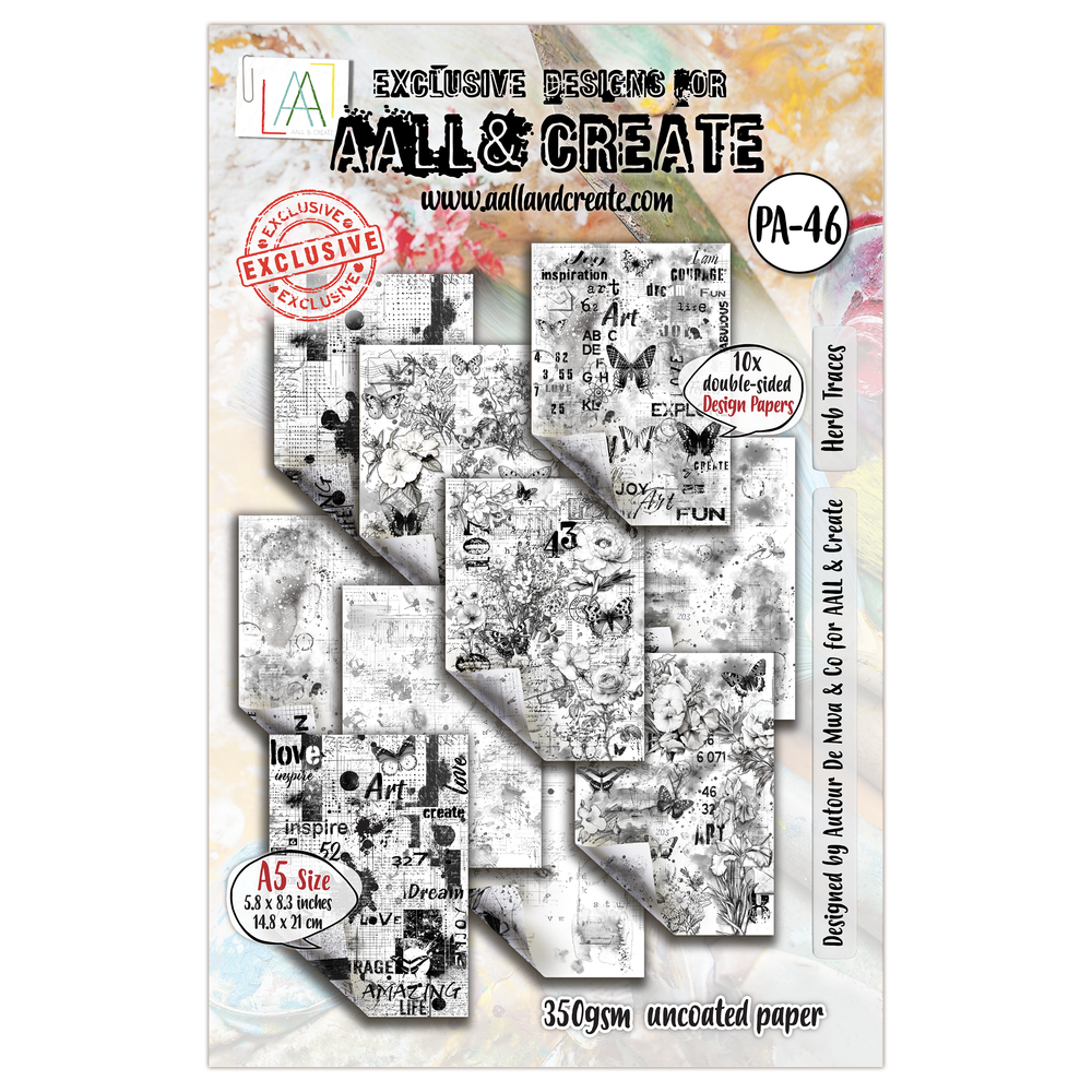 AALL and Create - Papier Design A5 - Traces d'Herbes