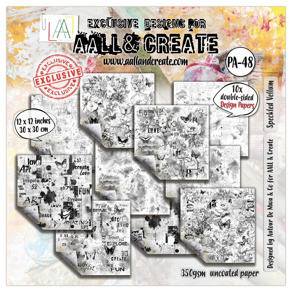 AALL et Create - Papier de création 30x30 cm - Vélin moucheté
