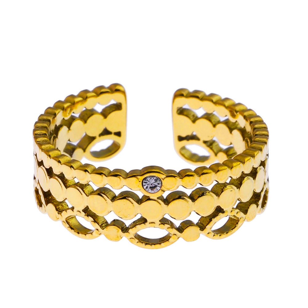 PERLA : Bague empilée d'inspiration vintage avec zircone solitaire