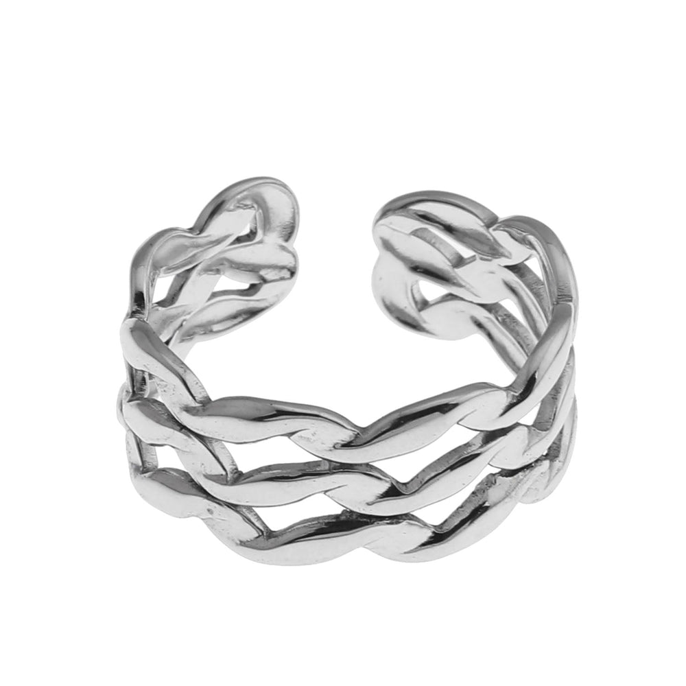 Bague argent ondulée triple empilée PAIGE