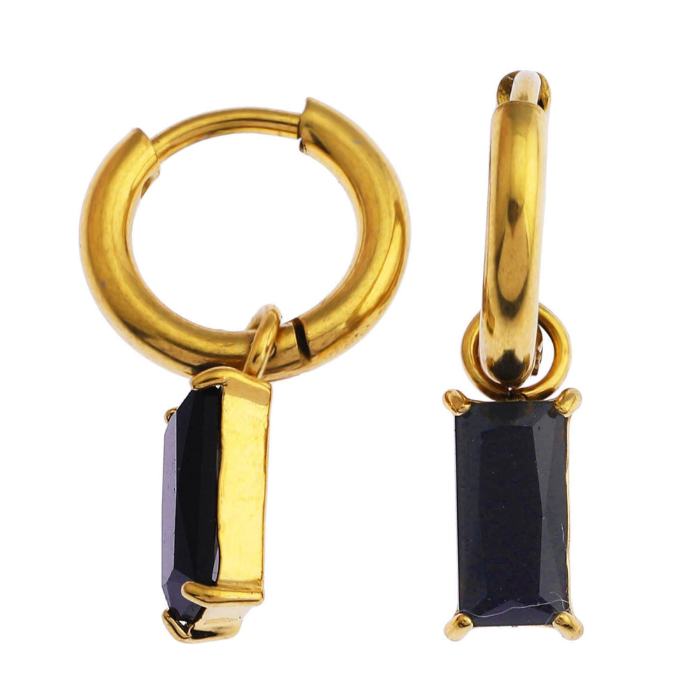 DAYSIA Or: Boucles d'oreilles pendantes en cristal noir inspirées du vintage