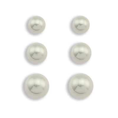 Ensemble TRINITY de 3 paires de clous d'oreilles en perles d'eau douce