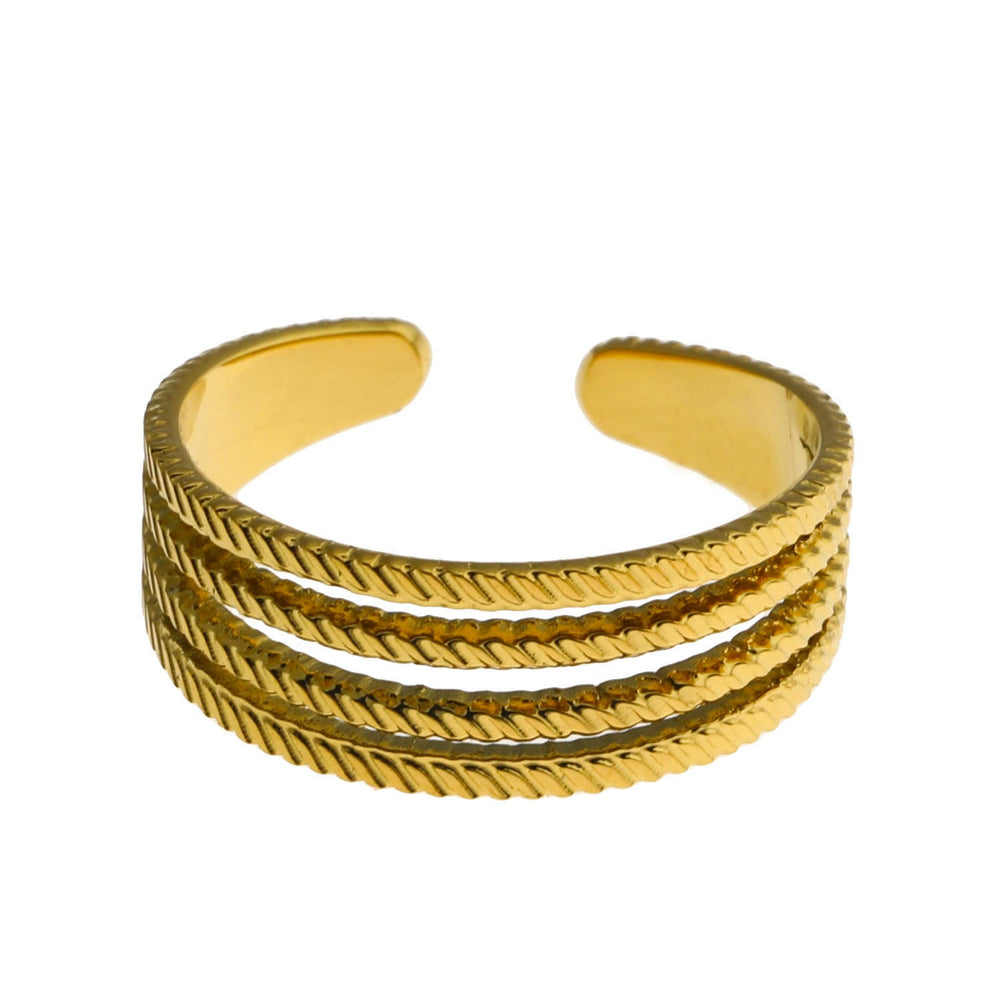 BRYONY : Bague pré-empilée texturée symétrique
