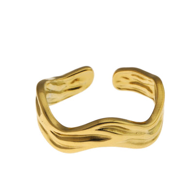 Bague texturée KALIA à forme ondulée