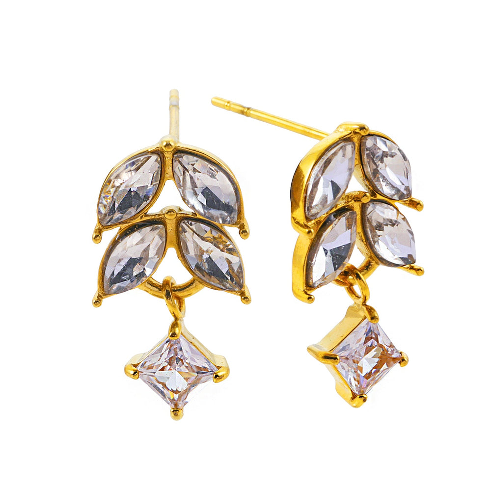 Modèle ESPERANZA : Boucles d'oreilles d'inspiration vintage « Élégance florale » avec gemmes de zircone