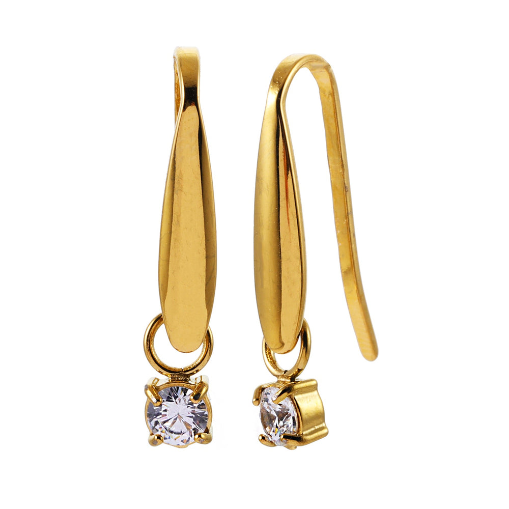 AITANA : Boucles d'oreilles style goutte d'eau vintage avec zircone solitaire