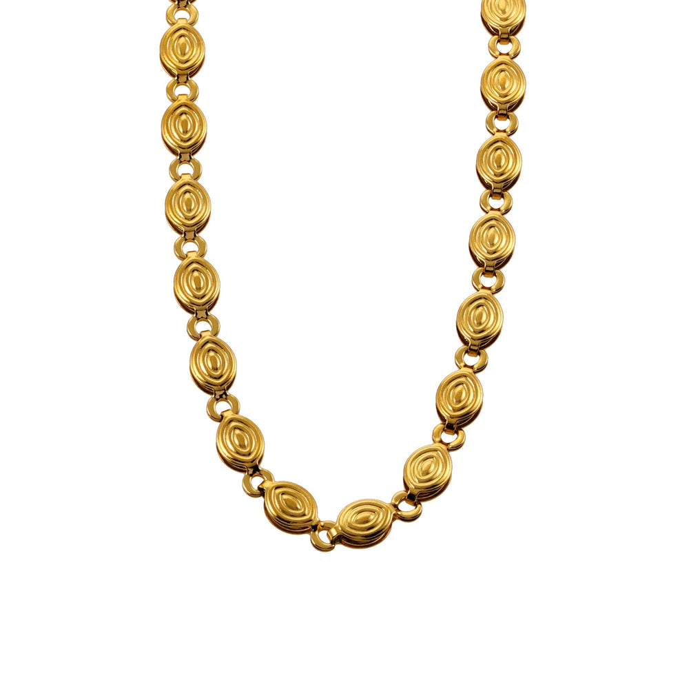 ANTHEA : Collier à maillons ovales perlés à motif