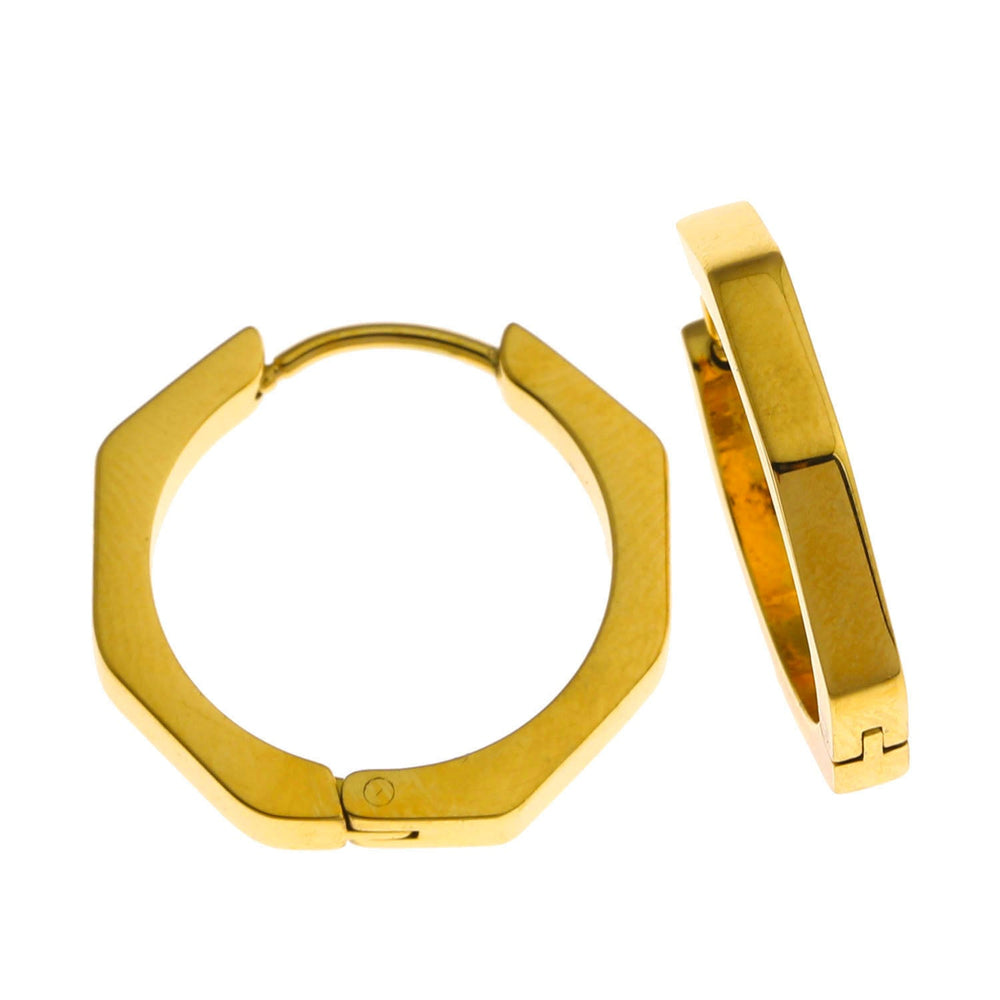 BOLZANO Or : Boucles d'oreilles contemporaines hexagonales
