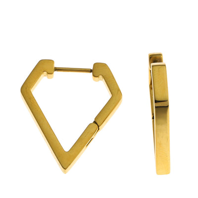 CAGLIARI : Boucles d'oreilles contemporaines en forme de triangle, fini or