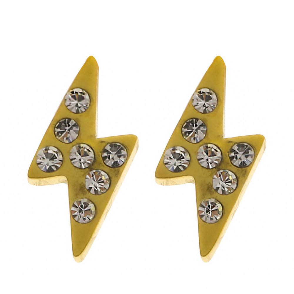 ANNELI 'Zig-Zag' Zirconia Stud Earrings