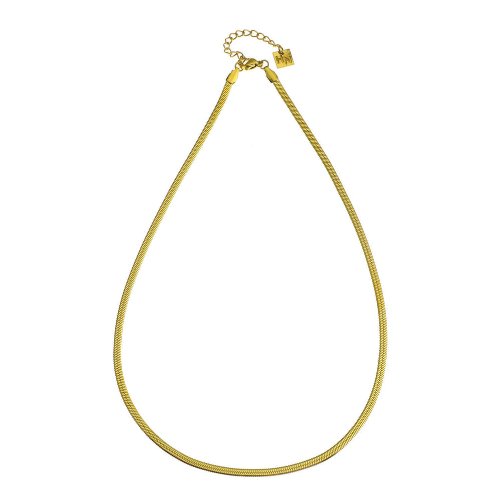 FRYDA Or: Collier à chaîne de largeur moyenne texturé peau de serpent